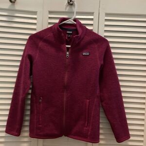 Patagonia Girls Better Sweater Full Zip Jacket Kids 12 Magenta